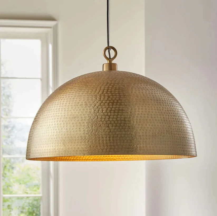 Luminaire Dôme en Laiton Doré Martelé - Réf. 1808